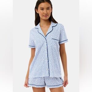 Roller Rabbit White and Blue Heart Pajama Set